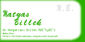 matyas billek business card